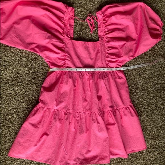 A New Day Pink Square Neck Puff Sleeve Mini Dress - Picture 4 of 7